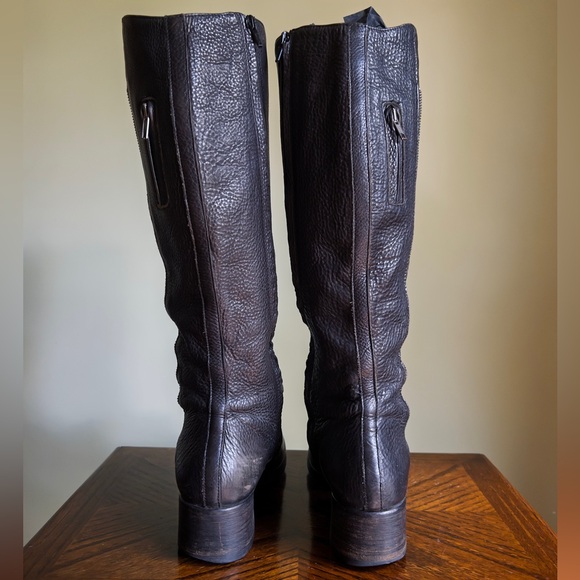 Vera Wang Moto Boots, Leather Knee High Boots - Picture 4 of 7